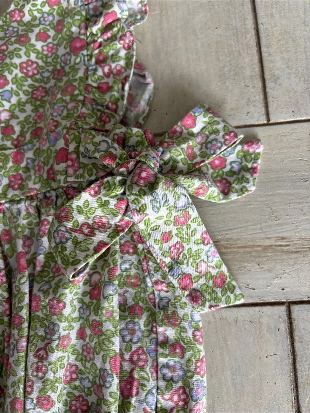 Bella Bliss Pink Green Lavender Floral Bubble One Piece Bows 3 Months
